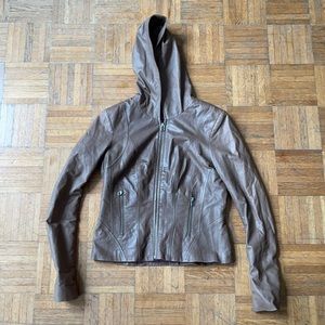 Danier Leather Brown Hooded Jacket